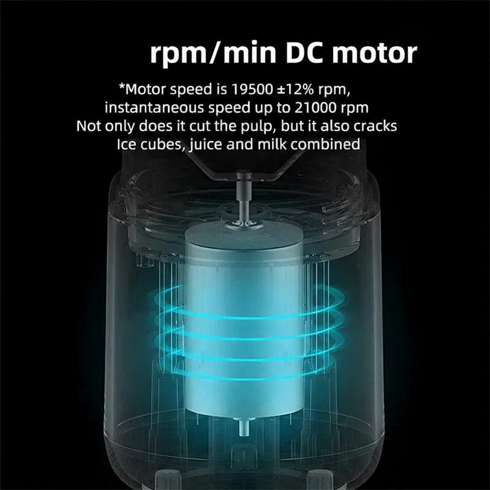 21000 rpm/min DC motor with technical specifications on a black background